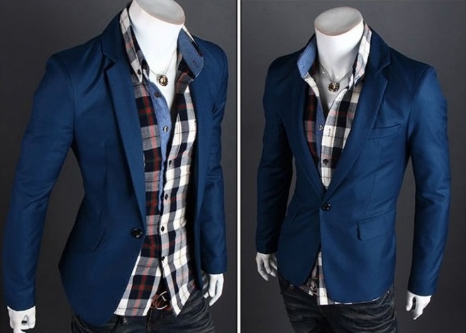 Blazer Fashion Moderno de un Boton - Ideal para la Noche - Azul Oscuro